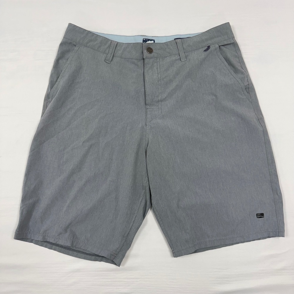 COVA SALTY DOG "SURF N TURF" Gray Stretch Performance‎ Hybrid Shorts Size 32